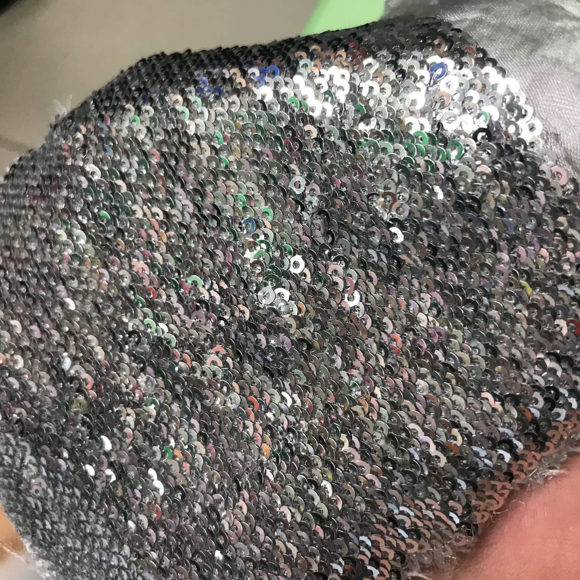 Sequin Evening Women's Polyester Embroidered Fabric for Women's Wear W 7